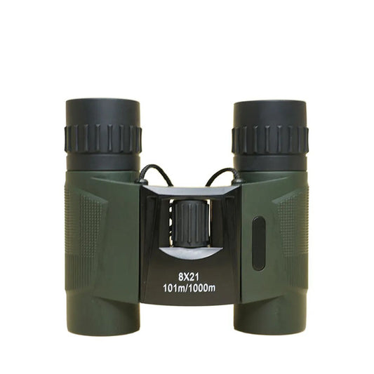 8X21 Green Dotted and Vertical Bars Texture Compact and Portable Binocular