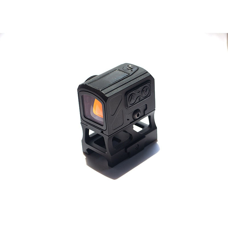 Solar-powered tactical red dot sight with rugged construction, ideal for precision shooting in any environment